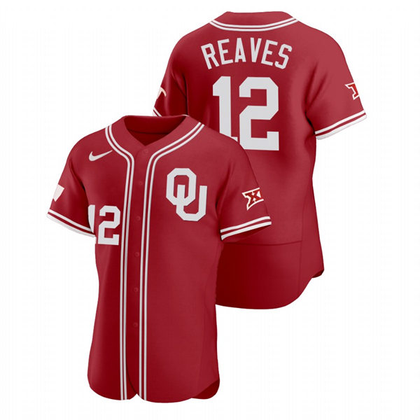 Mens Youth Oklahoma Sooners #12 Austin Reaves Crimson College Baseball Limited Jersey