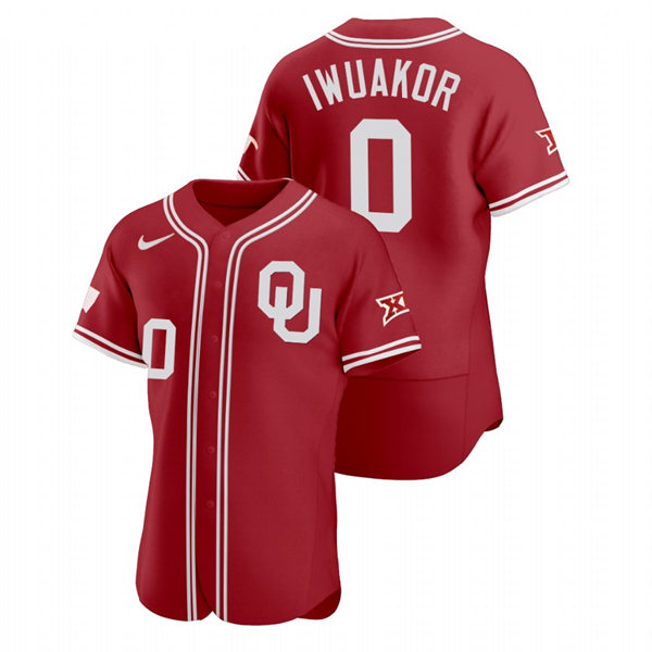 Mens Youth Oklahoma Sooners #0 Victor Iwuakor Crimson College Baseball Limited Jersey