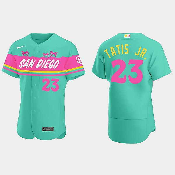 Mens San Diego Padres #23 Fernando Tatis Jr. Teal City Connect Replic Jersey