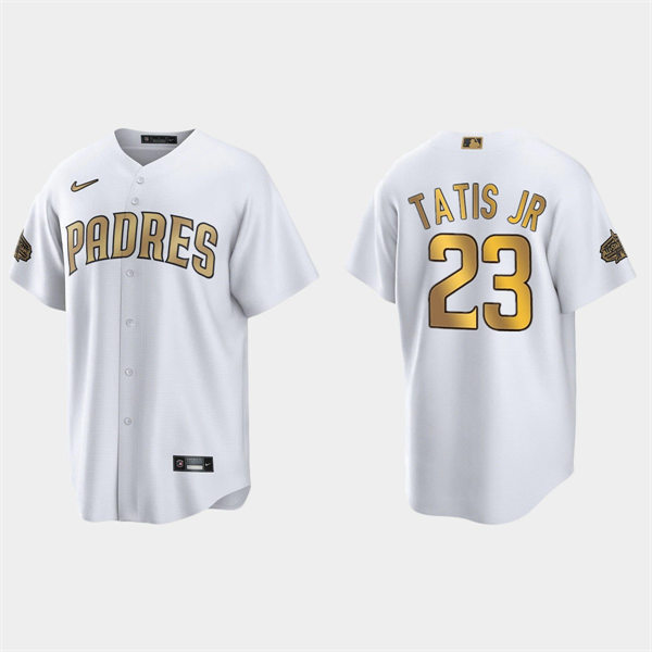 Mens San Diego Padres #23 Fernando Tatis Jr. White 2022 MLB All-Star Game Jersey