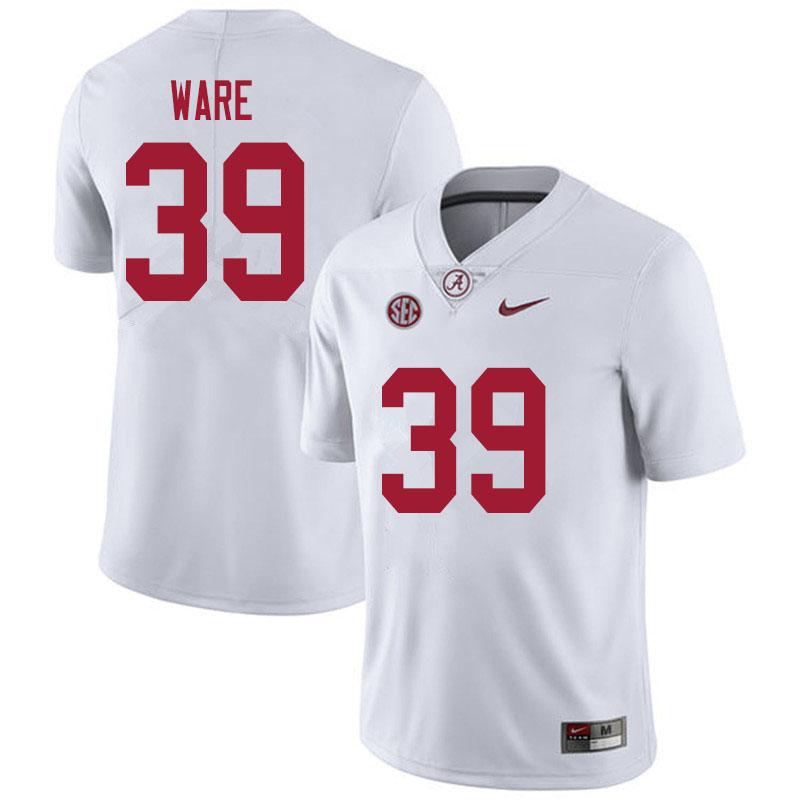 Men's Youth Alabama Crimson Tide #39 Carson Ware White College Football Game Jersey