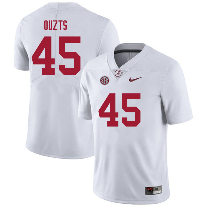 Men's Youth Alabama Crimson Tide #45 Robbie Ouzts White College Football Game Jersey
