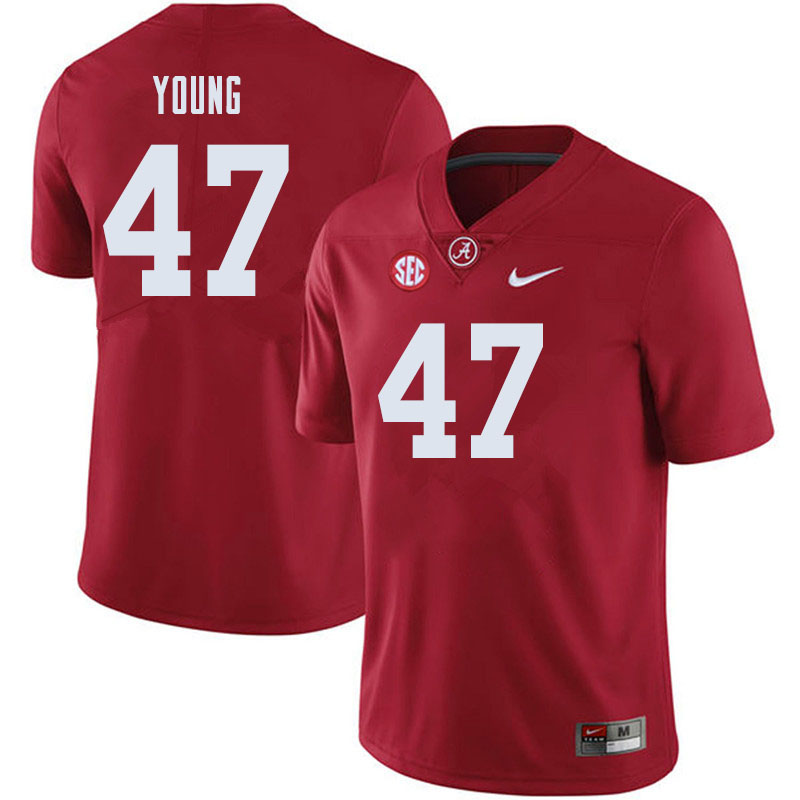 Men's Youth Alabama Crimson Tide #47 Byron Young Crimson College Football Game Jersey
