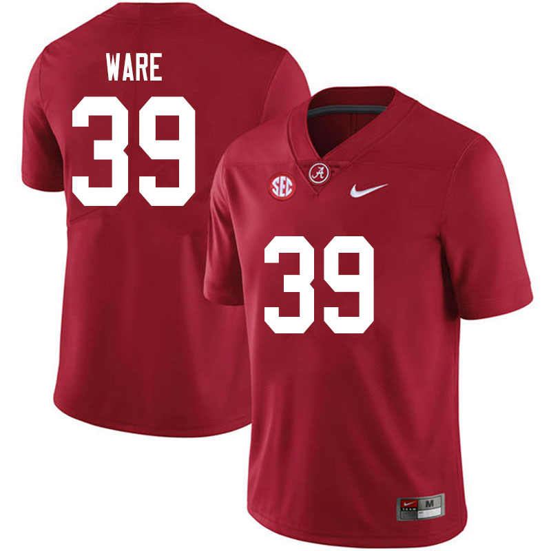 Men's Youth Alabama Crimson Tide #39 Carson Ware Crimson College Football Game Jersey