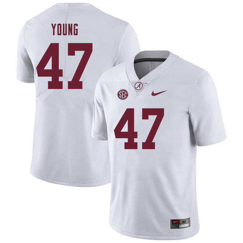 Men's Youth Alabama Crimson Tide #47 Byron Young White College Football Game Jersey