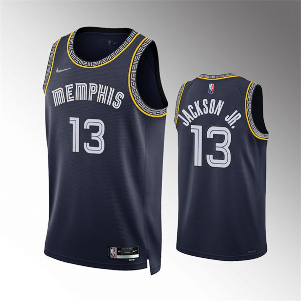 Mens Memphis Grizzlies #13 Jaren Jackson Jr. 2021-22 Navy Diamond Badge NBA75TH City Edition Jersey