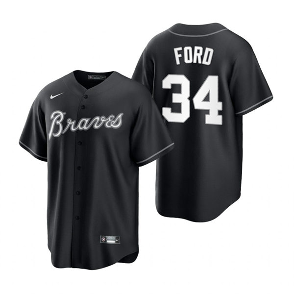 Men's Atlanta Braves #34 Mike Ford 2022 Black Collection Jersey