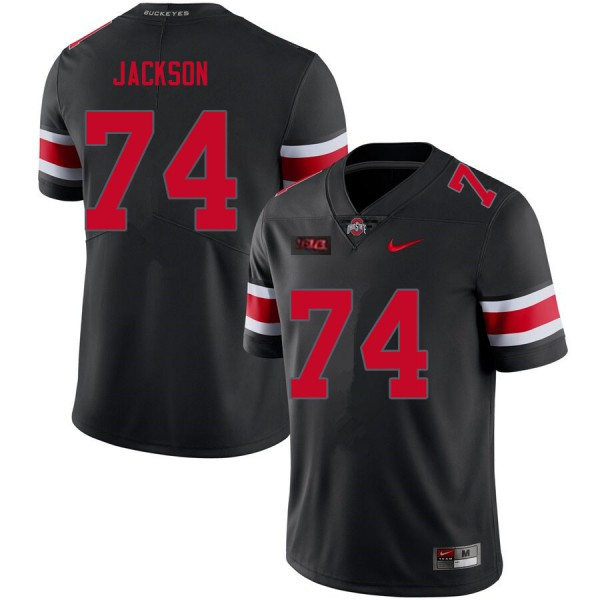 Mens Ohio State Buckeyes #74 Donovan Jackson Blackout College Football Game JJersey