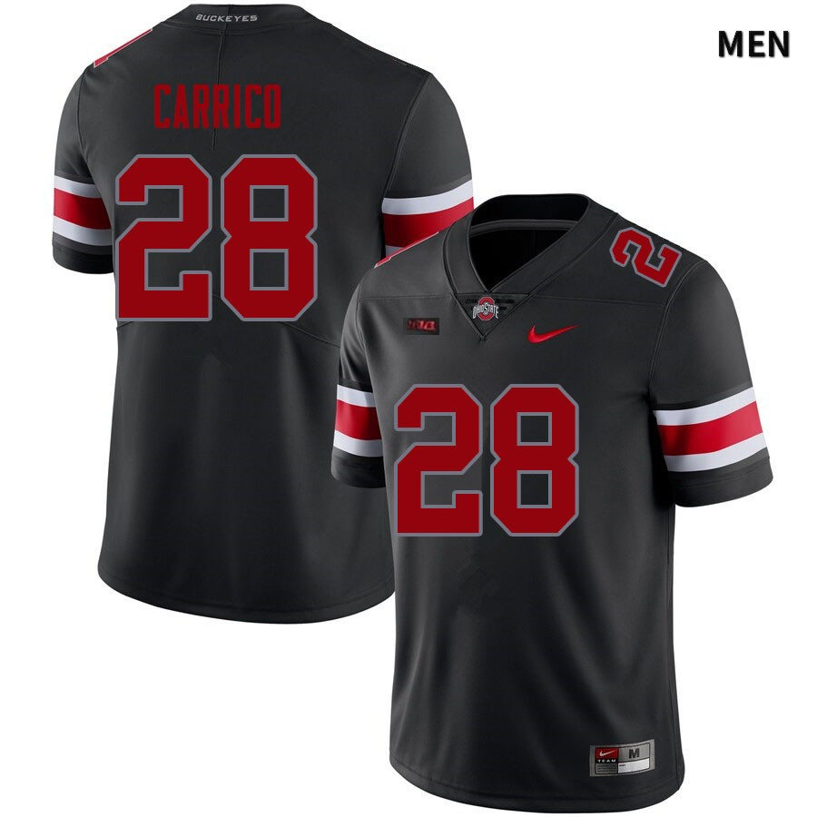 Mens Ohio State Buckeyes #28 Reid Carrico Blackout College Football Game Jersey