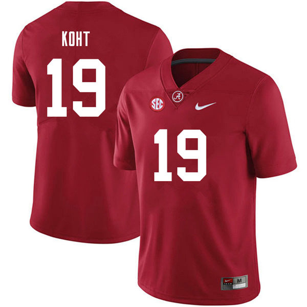 Men's Youth Alabama Crimson Tide #19 Keanu Koht Crimson College Football Game Jersey