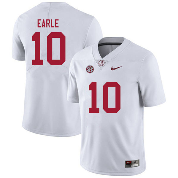 Men's Youth Alabama Crimson Tide #10 JoJo Earle White College Football Game Jersey