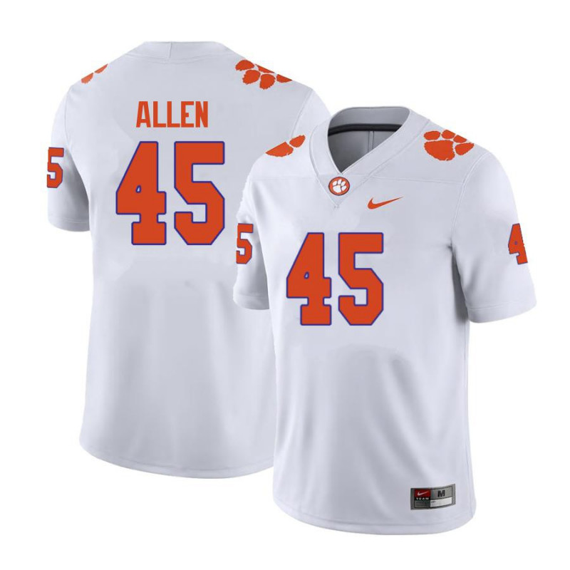 Mens Clemson Tigers #45 Sergio Allen White College Football Game Jersey