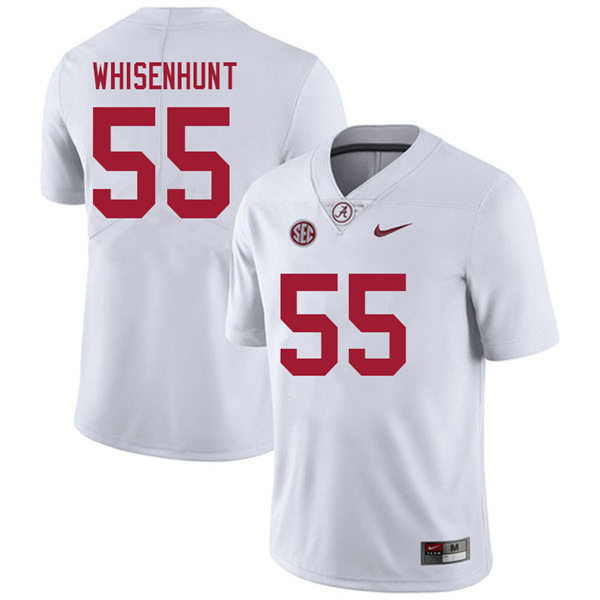 Men's Youth Alabama Crimson Tide #55 Bennett Whisenhunt White College Football Game Jersey