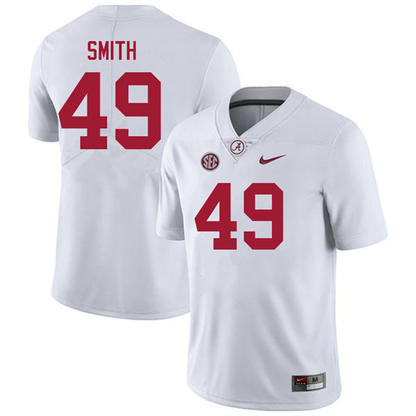 Men's Youth Alabama Crimson Tide #49 Jordan Smith White College Football Game Jersey