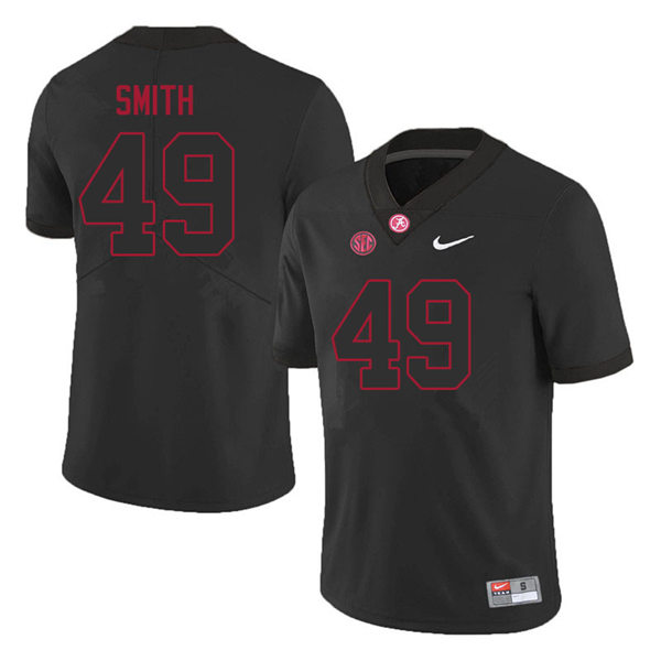 Men's Youth Alabama Crimson Tide #49 Jordan Smith Blackout College Football Jersey