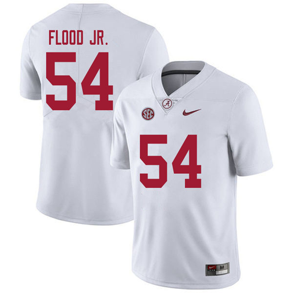 Men's Youth Alabama Crimson Tide #54 Kyle Flood Jr. White College Football Game Jersey