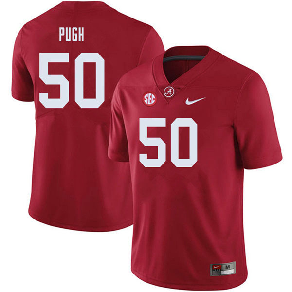 Men's Youth Alabama Crimson Tide #50 Gabe Pugh Crimson College Football Game Jersey