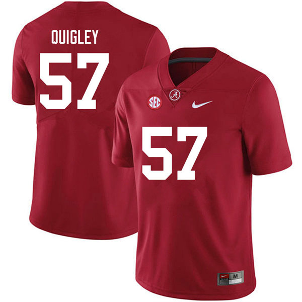 Men's Youth Alabama Crimson Tide #57 Chase Quigley Crimson College Football Game Jersey