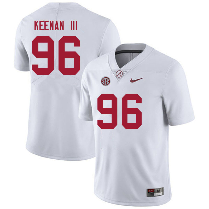 Men's Youth Alabama Crimson Tide #96 Tim Keenan III White College Football Game Jersey