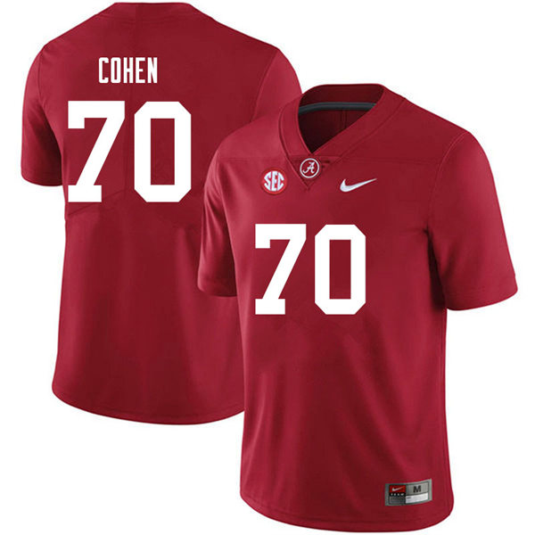 Men's Youth Alabama Crimson Tide #70 Javion Cohen Crimson College Football Game Jersey