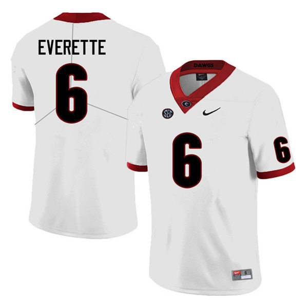 Mens Georgia Bulldogs #6 Daylen Everette College Football Game Jersey White