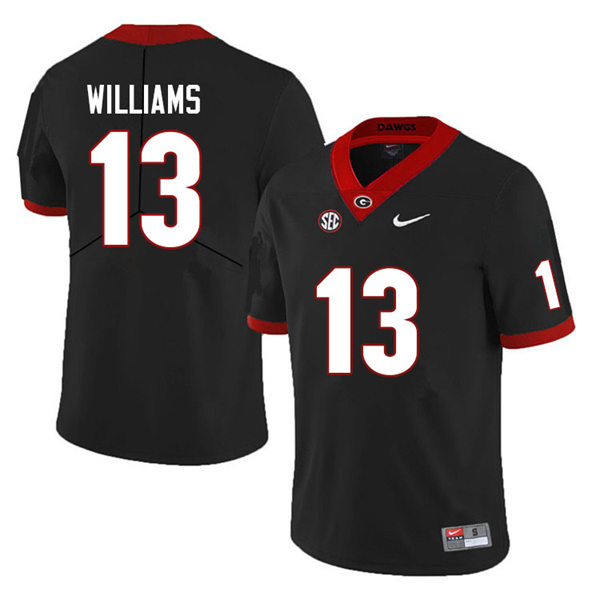 Mens Georgia Bulldogs #13 Mykel Williams Black College Football Game Jersey