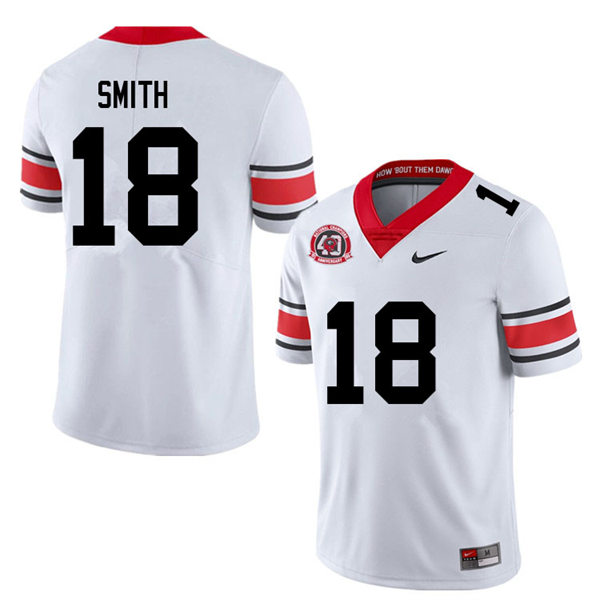 Mens Georgia Bulldogs #18 C.J. Smith white alternate 40th anniversary football Jersey