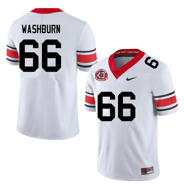 Mens Georgia Bulldogs #66 Jonathan Washburn white alternate 40th anniversary football Jersey