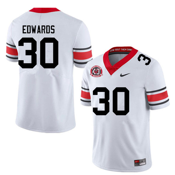 Mens Georgia Bulldogs #30 Daijun Edwards white alternate 40th anniversary football Jersey
