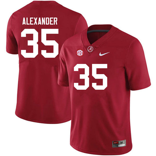 Men's Youth Alabama Crimson Tide #35 Jeremiah Alexander Crimson College Football Game Jersey