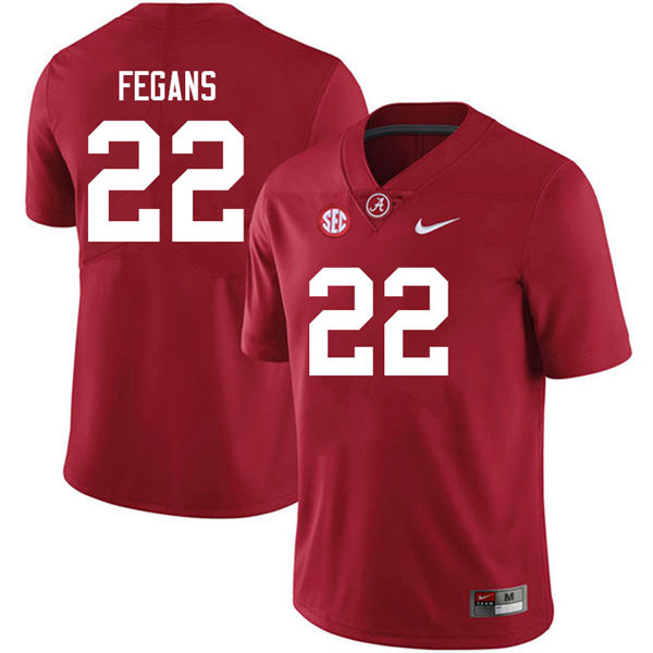 Men's Youth Alabama Crimson Tide #22 Tre'Quon Fegans Crimson College Football Game Jersey