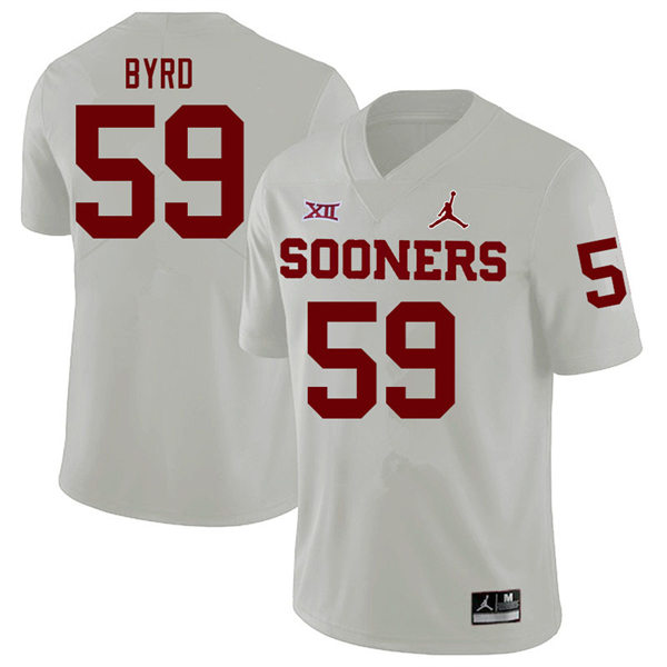 Mens Youth Oklahoma Sooners #59 Savion Byrd 2022 White College Football Game Jersey