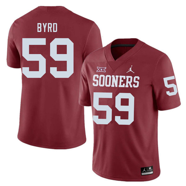 Mens Youth Oklahoma Sooners #59 Savion Byrd 2022 Crimson College Football Game Jersey