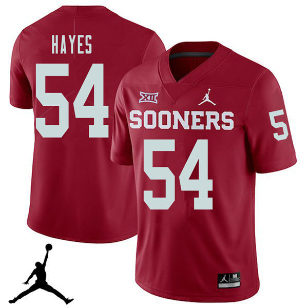 Mens Youth Oklahoma Sooners #54 Marquis Hayes 2022 Crimson College Football Game Jersey