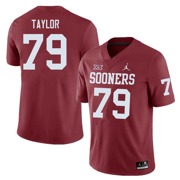 Mens Youth Oklahoma Sooners #79 Jake Taylor 2022 Crimson College Football Game Jersey