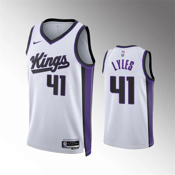 Mens Sacramento Kings #41 Trey Lyles 2023-24 White Association Edition Player Jersey