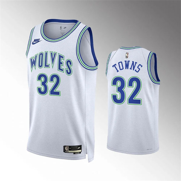 Mens Minnesota Timberwolves #32 Karl-Anthony Towns 2023-24 Classic Edition Jersey White