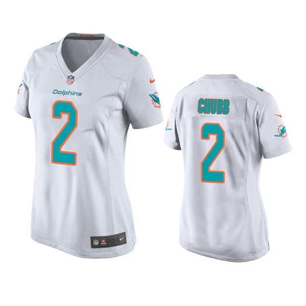 Womens Miami Dolphins #2 Bradley Chubb Nike White Limited Jersey