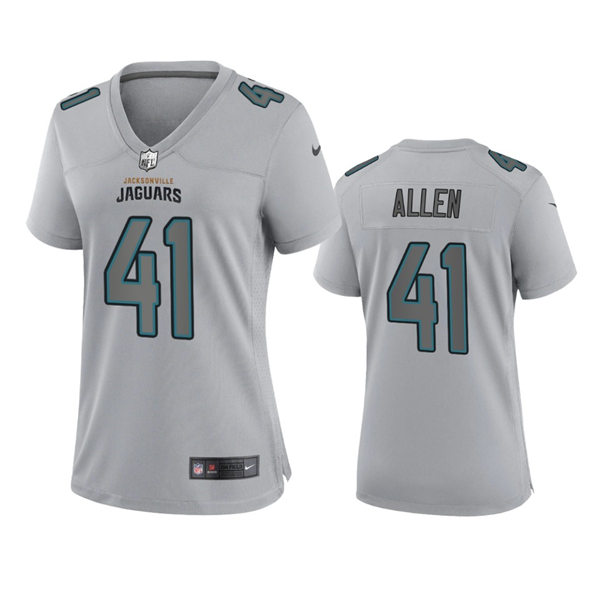Women's Jacksonville Jaguars #41 Josh Hines-Allen Gray Atmosphere Fashion Game Jersey