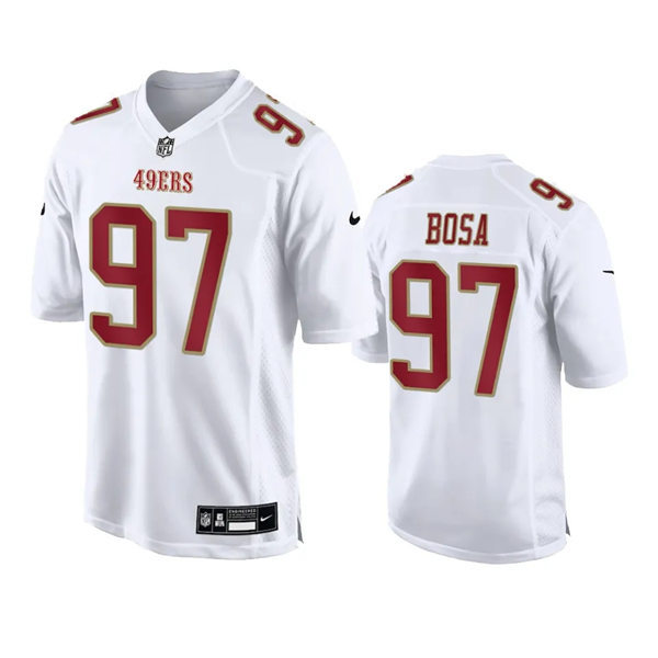 Mens San Francisco 49ers #97 Nick Bosa Nike Tundra White 2024 Fashion Game Jersey