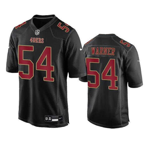 Mens San Francisco 49ers #54 Fred Warner Nike Carbon Black 2024 Fashion Game Jersey