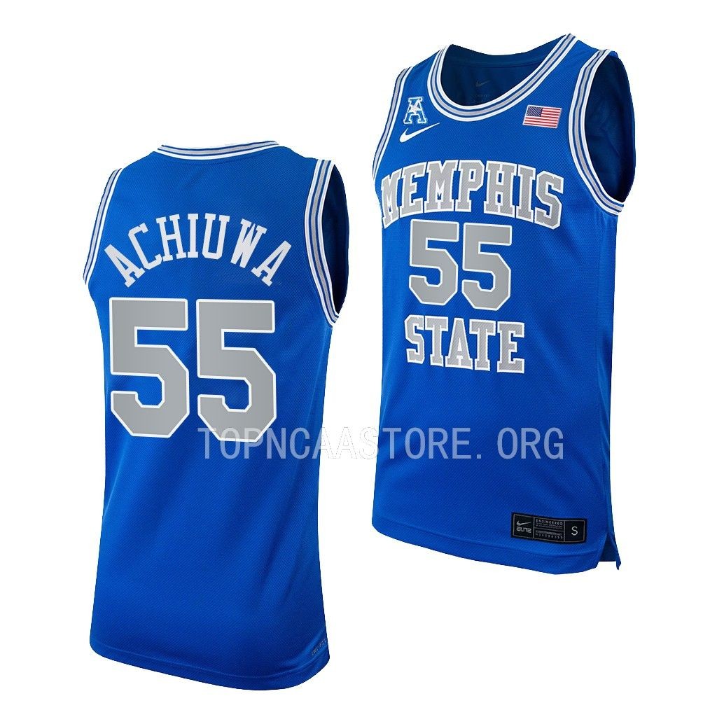 Mens Youth Memphis Tigers #55 Precious Achiuwa Nike Royal Retro College Basketball Jersey