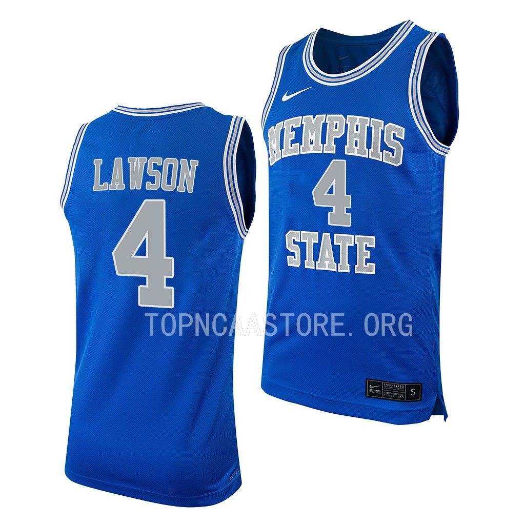 Mens Youth Memphis Tigers #4 Chandler Lawson Nike Royal Retro College Basketball Jersey