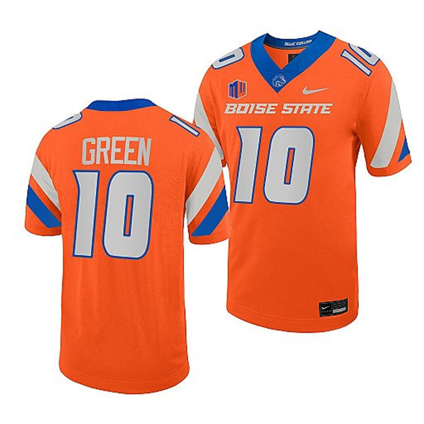 Mens Youth Boise State Broncos #10 Taylen Green Nike Orange Football Game Jersey