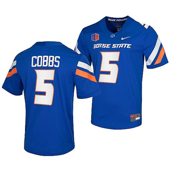 Mens Youth Boise State Broncos #5 Stefan Cobbs Nike Royal Football Game Jersey
