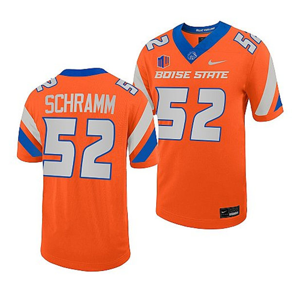 Mens Youth Boise State Broncos #52 DJ Schramm Nike Orange Football Game Jersey