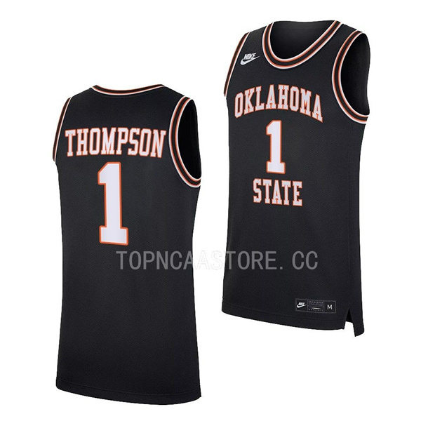 Mens Youth Oklahoma State Cowboys #1 Bryce Thompson Nike Black Retro Basketball Jersey