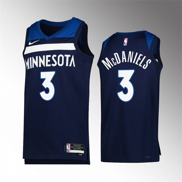 Men's Minnesota Timberwolves #3 Jaden McDaniels Navy Icon Edition Player Jersey