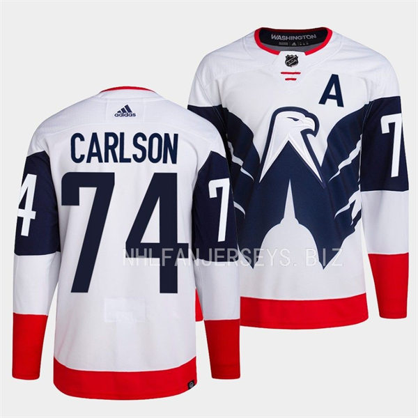 Men's Washington Capitals #74 John Carlson 2023 NHL Stadium Series Game Jersey White