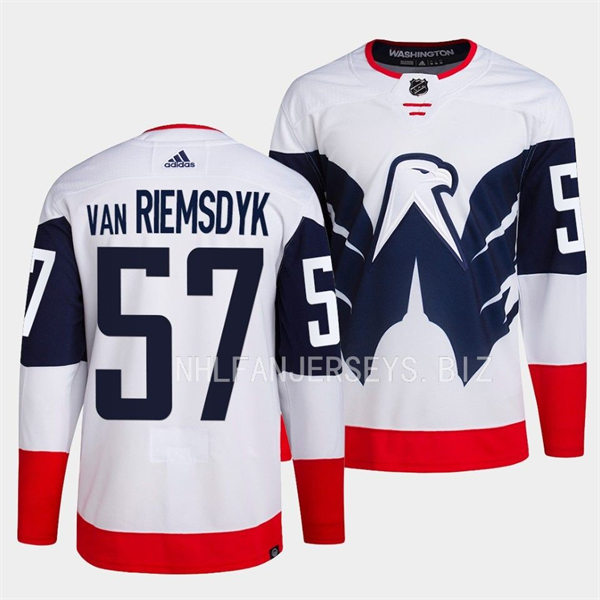 Men's Washington Capitals #57 Trevor van Riemsdyk 2023 NHL Stadium Series Game Jersey White